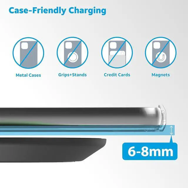 Alt view image 2 of 6 - Professional Series 15W Wireless Charging Pad Black Premium USB-C Fast Charging Universal Device Compatibility Qi Certified Technology