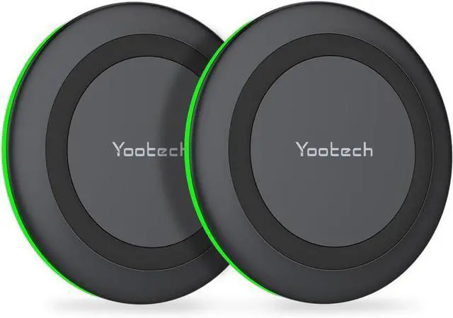 Main image of Yootech [2 Pack] Wireless Charger 10W Max Fast Wireless Charging Pad Compatible with iPhone 16e/16/16 Plus/16 Pro Max/15/14/13/SE 2022/12/11/X/8  Galaxy S23/S22 for  2(No AC Adapter)