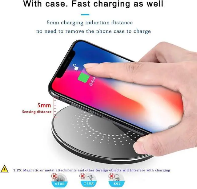 Alt view image 2 of 7 - 30W Fast Wireless Charger Pad Wireless Charging Compatible with  Galaxy S22/S22+/S21/S20/S10 Fast Charger Compatible with iPhone 13/14/12/11 Series