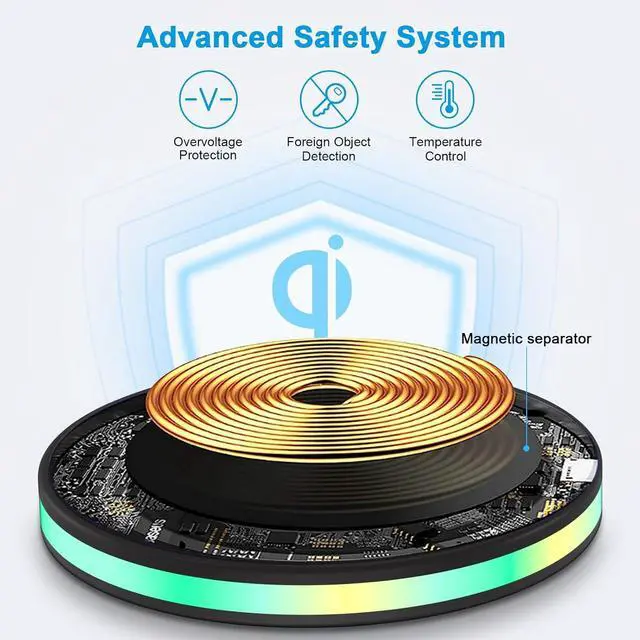 Alt view image 4 of 7 - Android Wireless Charger Fast Charging Pad for  Galaxy S25 Ultra S25+ S25 S24 FE S24 Ultra S24+ S24 S23 S22 S21 S20 FE Pixel Wireless Charger Phone Charger Station for Google Pixel 9 8a 7 Pro