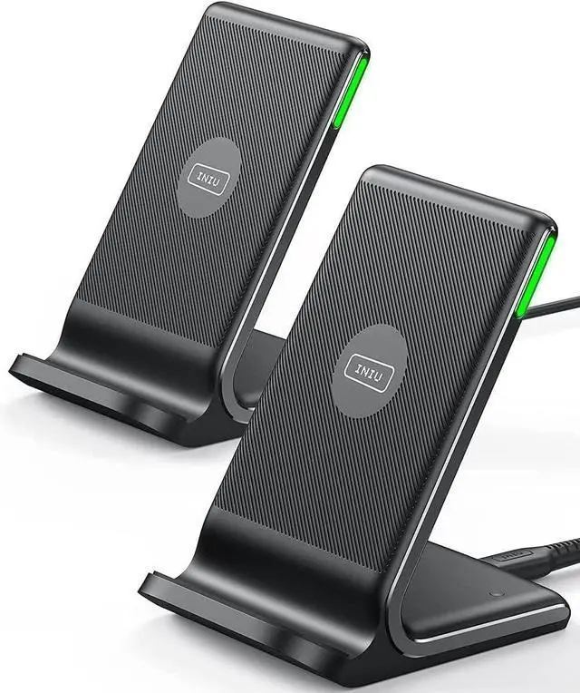 Main image of [2-Pack] Wireless Charger 15W Qi-Certified Fast Wireless Charging Stand with Sleep-Friendly Adaptive Light Compatible with iPhone 16 15 14 13 12 Pro Max Plus  Galaxy S22 S21 Note 20 etc