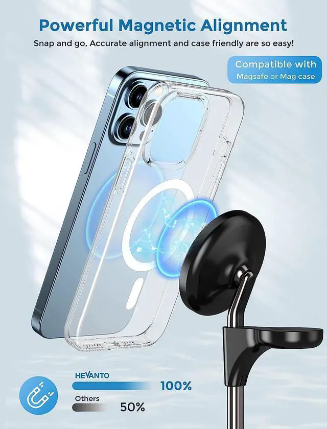 Alt view image 4 of 7 - 3 in 1 Wireless Charging Station for Apple MagSafe Charger, 15W Fast Magnetic Mag-Safe Charger Stand for iPhone 15 14 13 12 Series Apple Watch AirPods Multiple Devices,Adjustable Angle, Gifts for Men