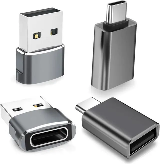 Main image of USB to USB C Adapter with C Male to 3.0 Female Charger 4Pack Thunderbolt 4 OTG Converter for MacBook iPhone 16 15 14 13 Plus Pro Max Mini  Galaxy AI S24 S23 22 Ultra iPad Air AirPods