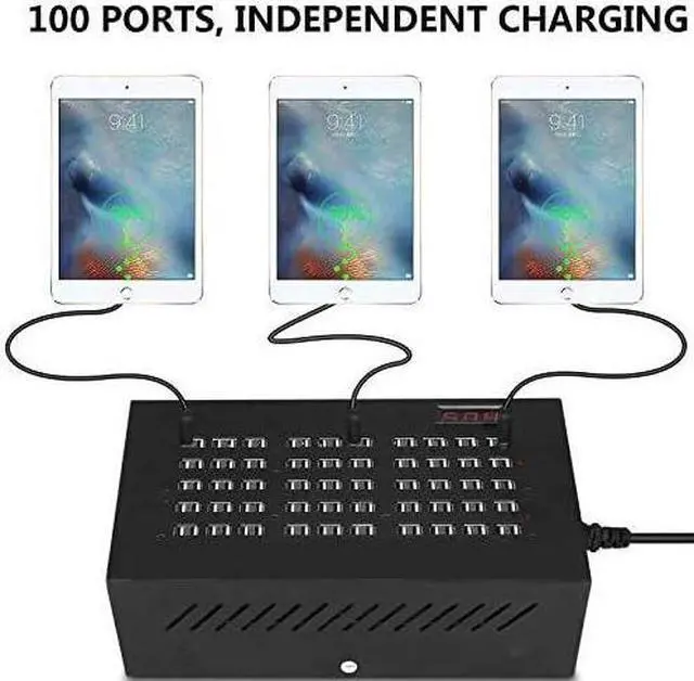 Alt view image 6 of 7 - USB Charging Station,100 Ports US Power Station Multi Port US Wall Charger Adapter Phone Noninterference Multiport Desktop USB Rapid Charger for Hotel School Shopping Malls
