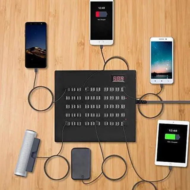 Alt view image 7 of 7 - USB Charging Station,100 Ports US Power Station Multi Port US Wall Charger Adapter Phone Noninterference Multiport Desktop USB Rapid Charger for Hotel School Shopping Malls