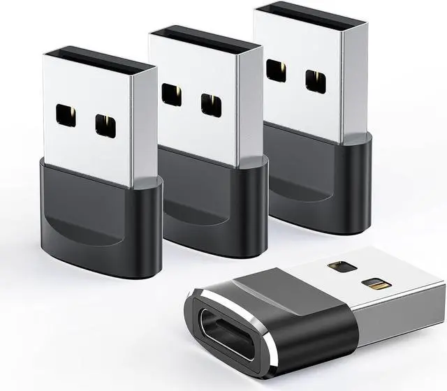 Main image of USB to USB C Adapter 4 Pack USB C Female to A Male Charger Type C Converter for Apple Watch Ultra iWatch 7 8 SE iPhone 14 13 12 15 Pro Plus Max Mini AirPods iPad Air Samsung Galaxy S23 S22