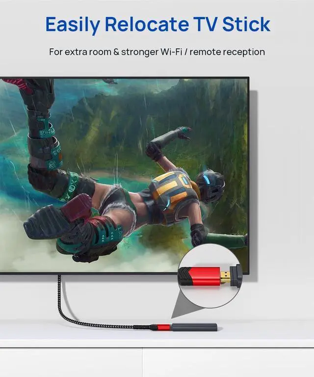 Alt view image 3 of 7 - HDMI Extension Cable 3.3FT 4K 60Hz High Speed HDMI Extender Cord Male to Female Adapter Connector (HDR HDCP 2.2) Compatible with  TV Streaming Stick Bluray Player HDTV Laptop PC - Red