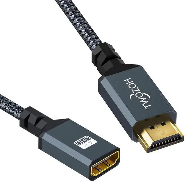 Alt view image 3 of 7 - HDMI Extension Cable 6.6FT HDMI Male to Female HDMI Cord HDMI 2.0 Cable Adapter Support 4K@60Hz 3D HDR