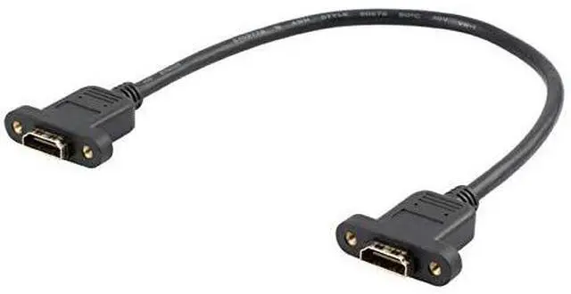 Alt view image 4 of 5 - BUCIER Panel Mount HDMI 2.0 Female to Female Extension Cable High Speed Support 4K Resolution for Blu Ray Player, 3D TV, Roku, Xbox360,Black (1FT/0.3M)