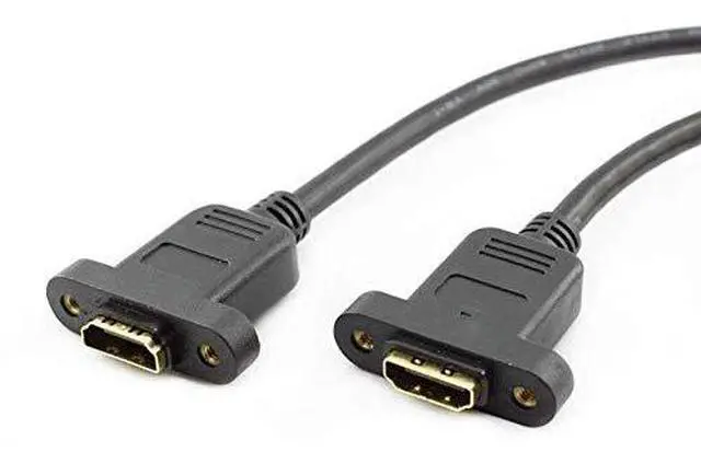 Alt view image 5 of 5 - BUCIER Panel Mount HDMI 2.0 Female to Female Extension Cable High Speed Support 4K Resolution for Blu Ray Player, 3D TV, Roku, Xbox360,Black (1FT/0.3M)
