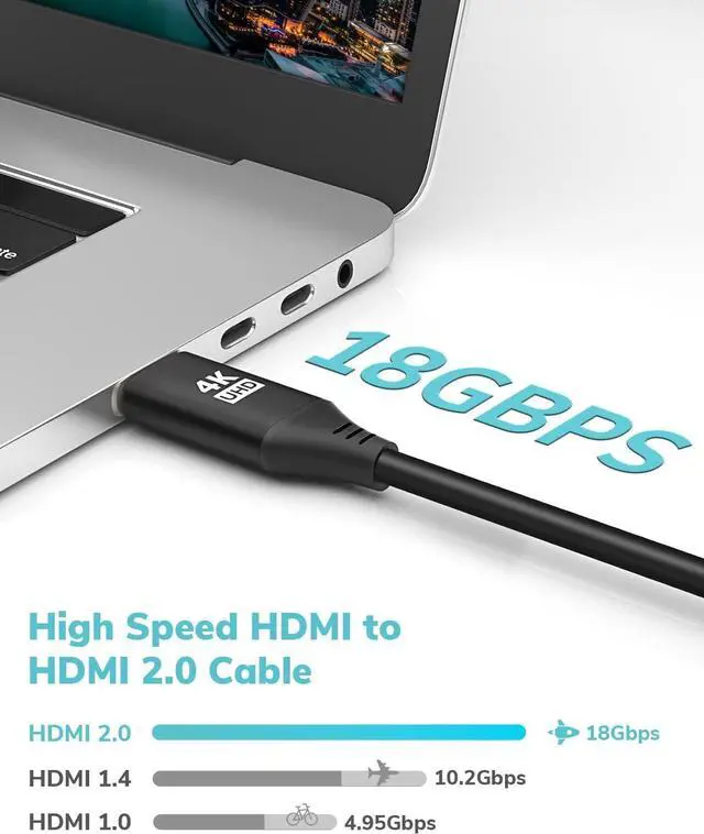 Alt view image 3 of 7 - 4K HDMI Cable 25Feet in-Wall CL3 Rated HDMI Cable 2.0 Support (HDR10 8/10bit 18Gbps HDCP2.2 ARC) High Speed HD Shielded Cord Compatible with  TV/Laptop/PC/HDTV