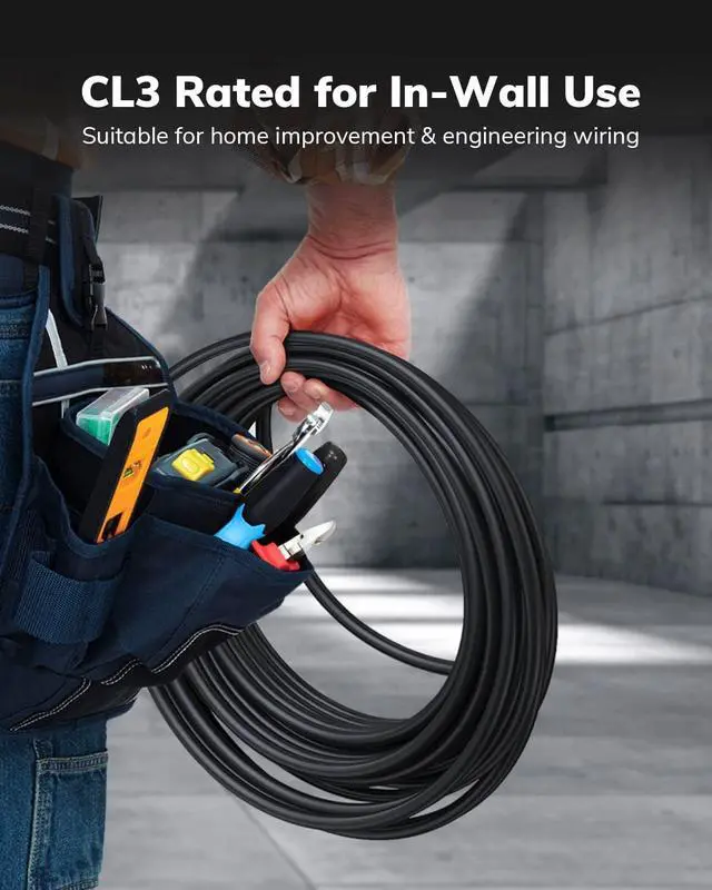 Alt view image 6 of 7 - 4K HDMI Cable 25Feet in-Wall CL3 Rated HDMI Cable 2.0 Support (HDR10 8/10bit 18Gbps HDCP2.2 ARC) High Speed HD Shielded Cord Compatible with  TV/Laptop/PC/HDTV