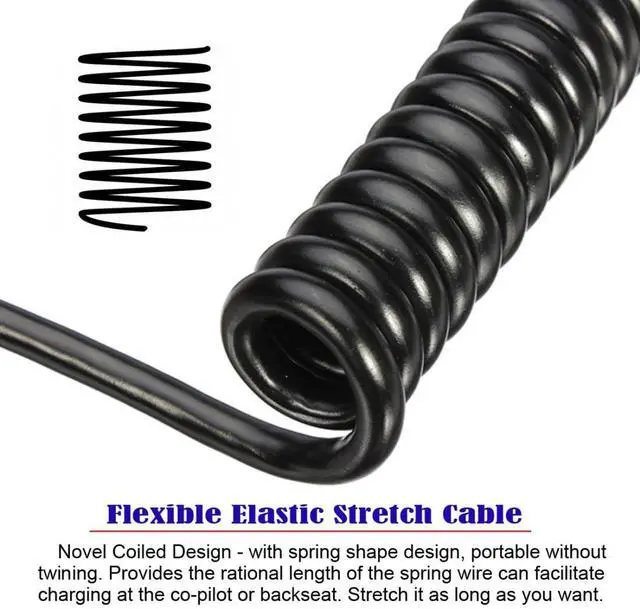 Alt view image 6 of 7 - USB C Coiled Stretch Cable USB Type C Male to Female Power Data Extension Cable for Keyboard Mouse