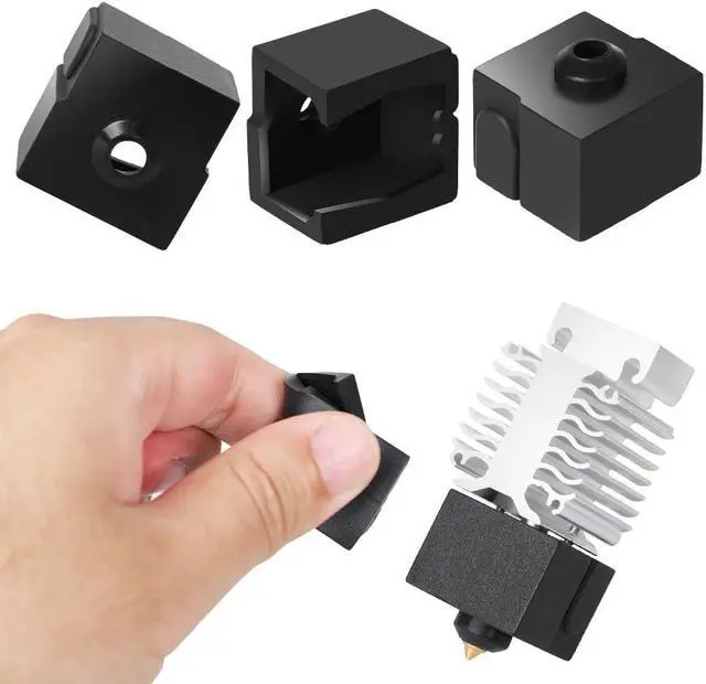 Alt view image 4 of 6 - Official Creality Ender 3 V3 SE Silicone Sock, 4PCS 3D Printer Hotend Heater Block Cover Silicone Cover Insulation Heat Resistance Keep Hotend Clean 3D Printer Accessories Replacement Kit