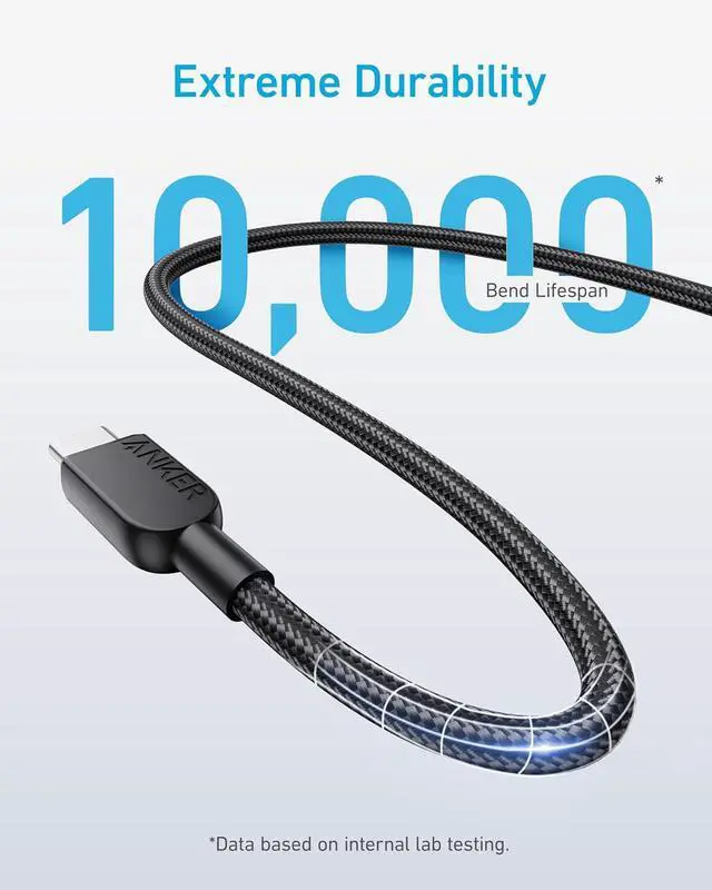 Alt view image 4 of 6 - USB C to USB C Cable (2Pack 3FT) 240W Type-C Fast Charging Cord for iPhone 16/15 Series MacBook Pro 2020 iPad Air 4 and More (Black)