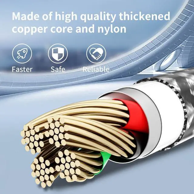 Alt view image 5 of 7 - Multi Charging Cable (2 Pack 4FT) Multi USB Charger Cable 3 in 1 Charging Cable Nylon Braided Fast Charging Cord with Type-C Micro USB IP Port for Most Phones/iPads/iPhones/Tablets