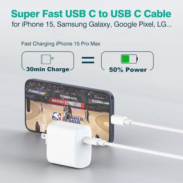 Alt view image 2 of 7 - IFEART 2 Pack 3.3ft/1m USB C to USB C Cable for iPhone 16 15 Pro Max Plus, iPad Pro 13 12.9 11 inch, iPad Air 5 4, Mini 6, MacBook Air MacBook Pro Charger, Pixel 7 Pro, Type C Fast Charging Cord