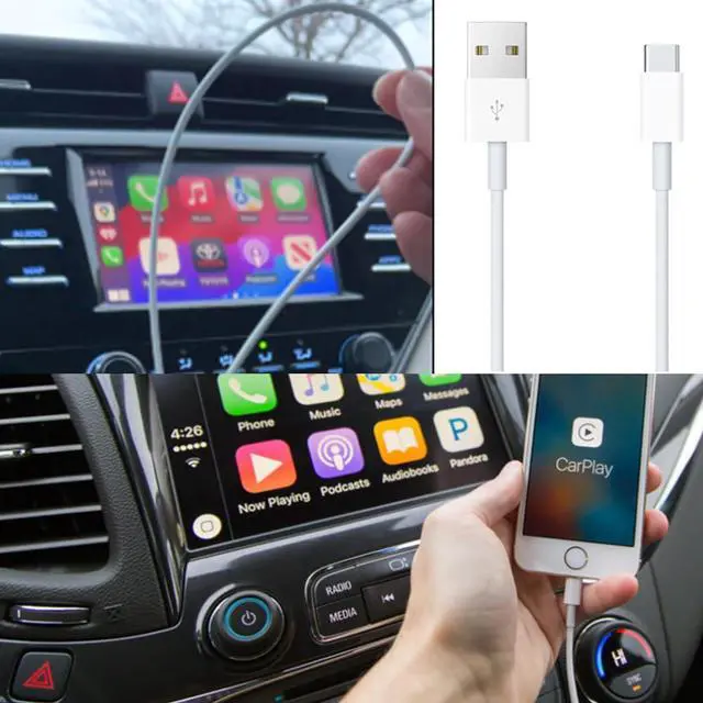 Alt view image 2 of 5 - 2 Pack 3.3FT Car Carplay Cable for iPhone 17 Air/15/16 16e 15 Pro Max 15 Plus USB A to USB Type C Data Cord iPad 10th Gen  Galaxy Tab A7 A8 A9 S10+ S9 S8 S7 Note 10 S10 LG Phone Charger Charging