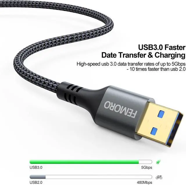 Alt view image 2 of 7 - USB Extension Cable 10 ft 10 Pack USB 3.0 Extender Long USB Type A Male to Female Extension Cord for Keyboard Mouse Flash Drive Printer Camera and More