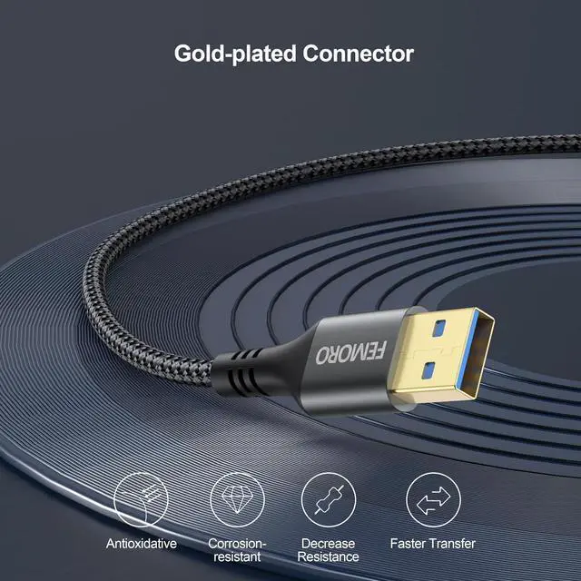 Alt view image 4 of 7 - USB Extension Cable 10 ft 10 Pack USB 3.0 Extender Long USB Type A Male to Female Extension Cord for Keyboard Mouse Flash Drive Printer Camera and More