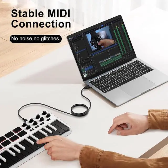 Alt view image 7 of 7 - 10FT USB Printer Cable USB A to USB B Scanner Cable Printer Cord USB Type B High Speed printer cable Long MIDI CABLE for Computer Laptop Digital Piano