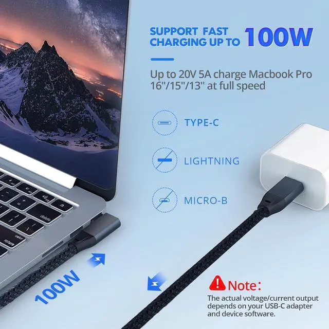 Alt view image 2 of 7 - USB C 90 Degree Cable 0.5ft 6 inch Short USBC to USBC 3.2 Gen2 20Gbps Cable Right Angle 4K Video 100W Charging Type C Charger Cord for iPhone 16 15 Pro Max iPad MacBook Galaxy S25 Ultra