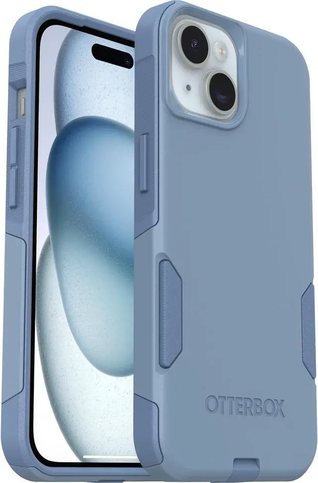 Alt view image 5 of 5 - iPhone 16e 15 14 & 13 Commuter Series Case - Crisp Denim (Blue) Slim & Tough Pocket-Friendly with Port Protection