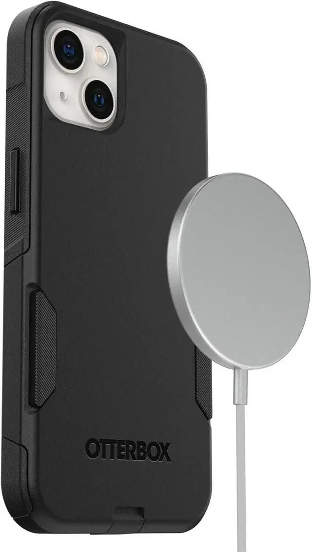 Alt view image 6 of 6 - iPhone 13 (ONLY) Commuter Series Case - Black Slim & Tough Pocket-Friendly with Port Protection