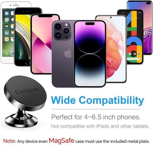 Alt view image 6 of 7 - 2-Pack Magnetic Phone Holder for Car Phone Holder MountStrong Magnet Phone Mount for Car Mount for iPhone Magnetic Car Phone Holder4 Plate Cell Phone Holders for Your Car Accessories