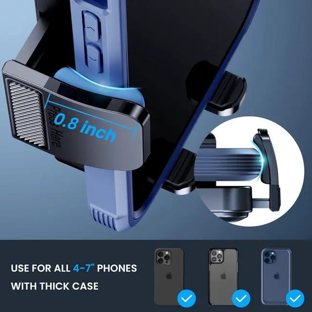 Alt view image 6 of 7 - Phone Mount for Car Phone Holder Cell Phone Holder Hands Free Phone Stand for Car Vent Phone Mount Fit iPhone Android Smartphone Universal