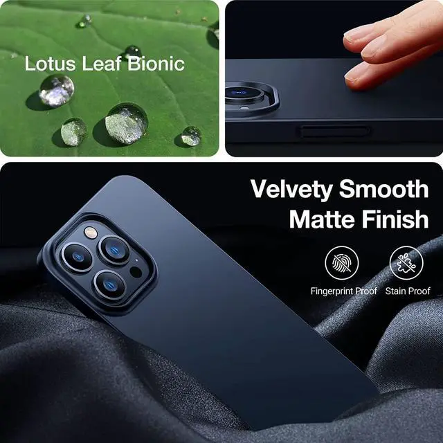 Alt view image 4 of 7 - Slim Fit for iPhone 12 Pro Max Case Ultra-Thin Sturdy Protective Cover with Non-Slip Grip & No Fingerprint Hard Plastic Super Slim Phone Case for iPhone 12 Pro Max Phone Case 6.7", Space Black