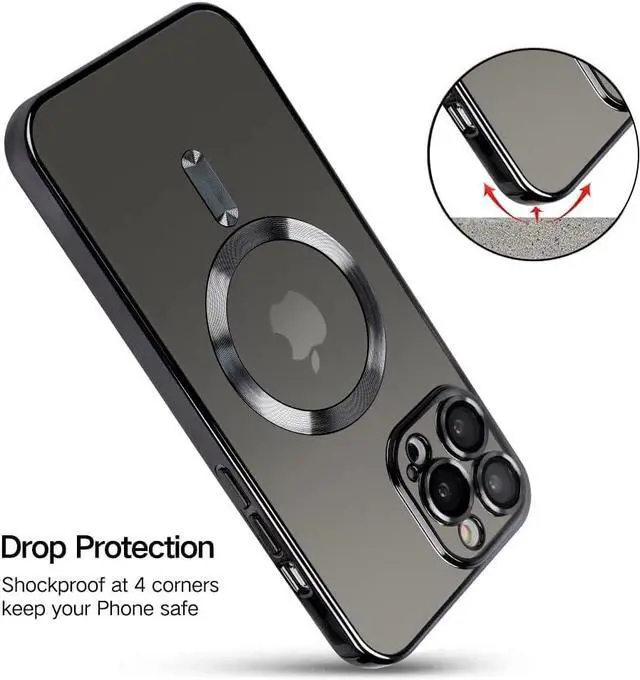 Alt view image 5 of 6 - OOK Phone Case Made for iPhone 11 Pro Max (6.5 Inch) with Camera Lens Protector (Compatible with MagSafe) Anti-Scratch Shockproof Electroplated Slim Phone Cover for Women Men - Black