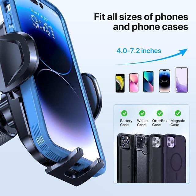 Alt view image 6 of 6 - Car Phone Holder, Universal Hands-Free Phone Holders for Your Car, 3-in-1 Phone Mount for Car Dashboard Windshield Air Vent Compatible with iPhone Samsung Google and All 4" to 7.2" Phones