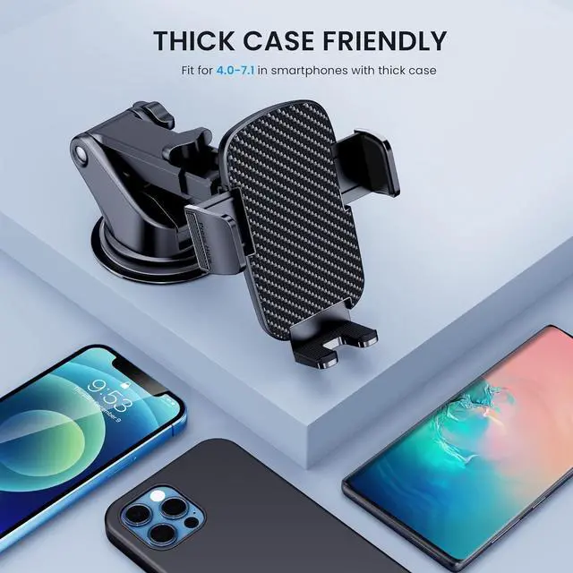 Alt view image 7 of 7 - Phone Holder for Car [Military-Grade Suction]Phone Stand for Car Phone Holder Mount [Super Stable] Automobile Cell Phone Holder Car Mount for iPhone Universal Car Dashboard Mount Fit All Phone