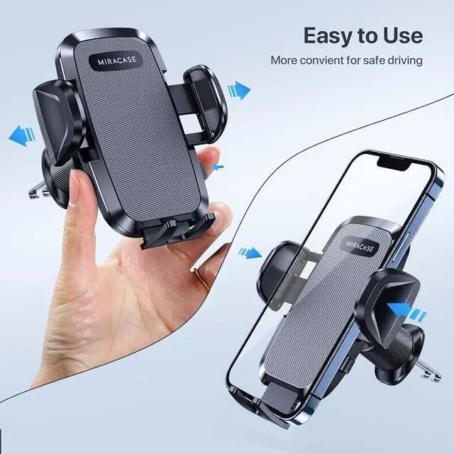 Alt view image 2 of 6 - Car Phone Holder Mount [Upgraded Dual Metal Hook Clip] Universal Phone Holders for Your Car Hands Free Air Vent Car Mount Compatible with iPhone  Google and All 4.0-7.2 inches Phones