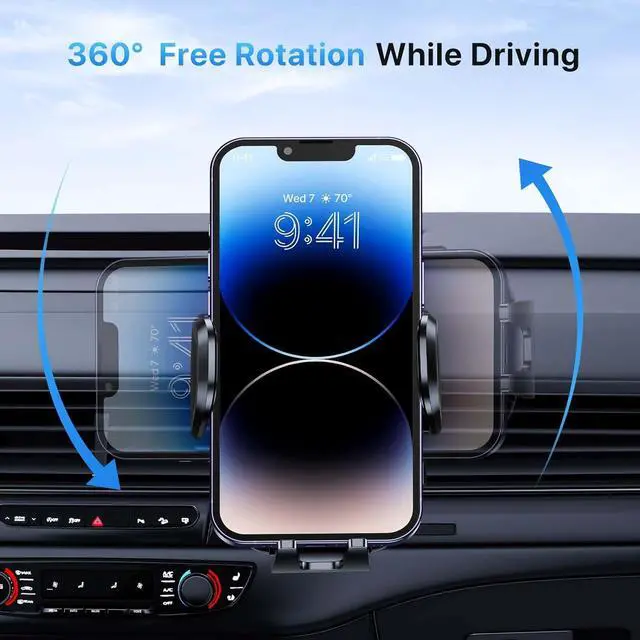 Alt view image 5 of 6 - Car Phone Holder Mount [Upgraded Dual Metal Hook Clip] Universal Phone Holders for Your Car Hands Free Air Vent Car Mount Compatible with iPhone  Google and All 4.0-7.2 inches Phones