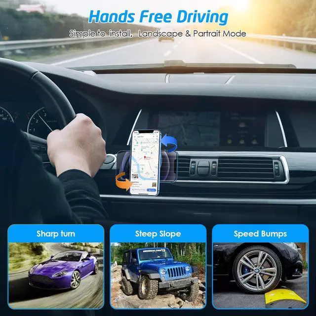 Alt view image 6 of 7 - Magnetic Phone Holder for Car, WixGear [2 Pack] Universal Air Vent Magnetic Phone Mount for Car, Car Phone Holder Mount for Cell Phones and Mini Tablets with 4 Metal Plates