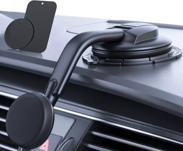 Main image of Magnetic Phone Holder for Car [ Powerful Magnets & Military-Grade Suction] Car Phone Holder Mount Dashboard Windshield Cell Phone Holder Phone Stand for Car iPhone Android Automobile Cradle