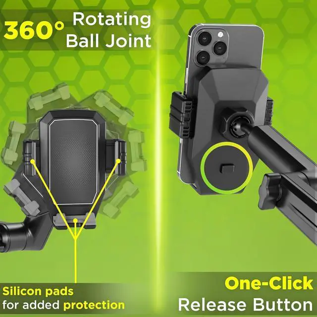 Alt view image 3 of 7 - Truck Phone Holder Mount Heavy Duty Cell Phone Holder for Truck Dashboard Windshield 16.9 inch Long Arm, Super Suction Cup & Stable, Compatible with iPhone & Samsung, Gray, Pickup Truck