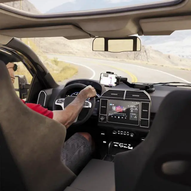 Alt view image 7 of 7 - Truck Phone Holder Mount Heavy Duty Cell Phone Holder for Truck Dashboard Windshield 16.9 inch Long Arm, Super Suction Cup & Stable, Compatible with iPhone & Samsung, Gray, Pickup Truck