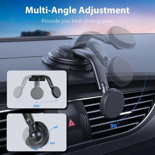 Alt view image 5 of 6 - Magnetic Phone Holder for Car [ Powerful Magnets & Military-Grade Suction] Car Phone Holder Mount Dashboard Windshield Cell Phone Holder Phone Stand for Car iPhone Android Automobile Cradle