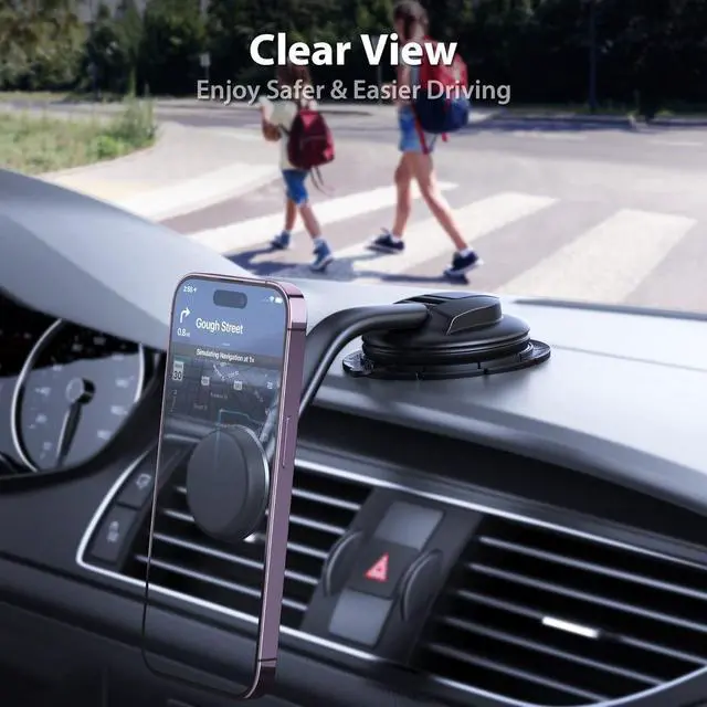 Alt view image 6 of 6 - Magnetic Phone Holder for Car [ Powerful Magnets & Military-Grade Suction] Car Phone Holder Mount Dashboard Windshield Cell Phone Holder Phone Stand for Car iPhone Android Automobile Cradle