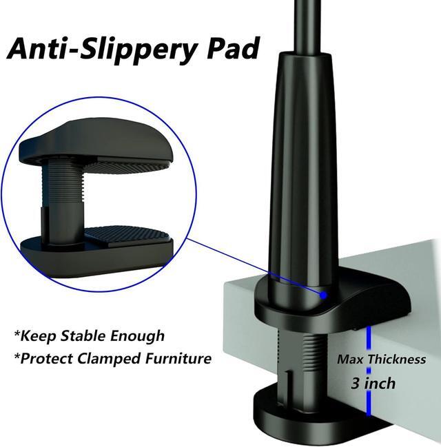 Alt view image 5 of 7 - Cell Phone Clip Bed Stand Holder with Grip Flexible Long Arm Gooseneck Bracket Mount Clamp for Desk Compatible with iPhone 14 Pro Max XR X 8 7 6 or Other 3.5-7 Devices (Black)