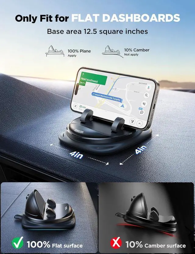 Alt view image 2 of 7 - Phone Holders for Your Car 360 Rotatable Cell Phone Car Mount Adjustable Spring Design Dashboard Phone Mount for Car One-Hand Operation for iPhone 16 pro  S25 All 4-7 Phones