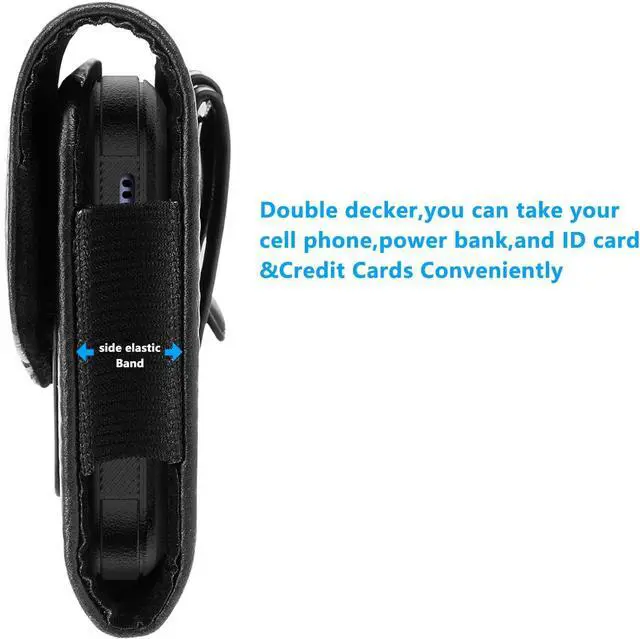 Alt view image 6 of 7 - Leather Cell Phone Holster Belt Loop Phone Belt Holder for Men Carrying Phone Pouches Wallet Black for iPhone 16 15 14 13 12 14Pro/Pro Max Samsung Motorola Compatible with Case/Cover