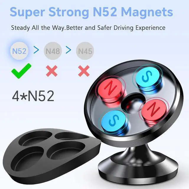 Alt view image 4 of 7 - 2-Pack  Magnetic Phone Holder for Car DashboardStrong MagnetiPhone Magnetic Phone Mount for Car Phone Holder 4 Metal PlateCell Phone Holders for Your Car Mount for iPhone 16 Pro Max 15 14 13 12