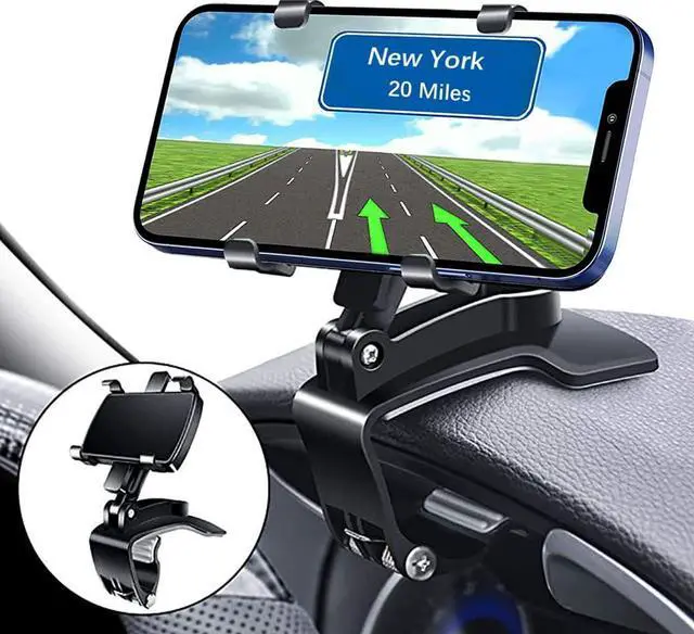 Main image of Universal Car Phone Holder Mount 360 Degrees Rotation Dashboard Phone Holder [Upgrade Clip Never Fall] car Phone Mount for iPhone  Google Nokia and 4 to 7 Smartphones