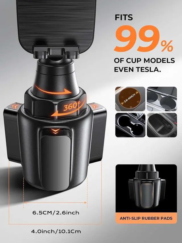 Alt view image 3 of 7 - Cup Holder Phone Holder for Car Mount 2024 New Car Cup Phone Holders for Your Car Adjustable Cell Phone Holder Car Accessories for iPhone  23 Google All Smartphones 4-7 inches