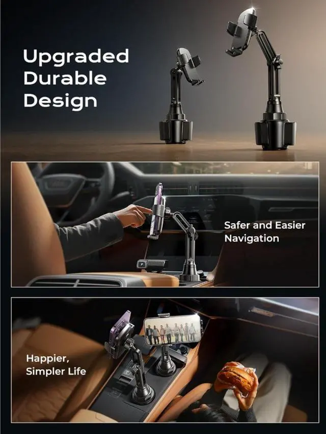 Alt view image 6 of 7 - Cup Holder Phone Holder for Car Mount 2024 New Car Cup Phone Holders for Your Car Adjustable Cell Phone Holder Car Accessories for iPhone  23 Google All Smartphones 4-7 inches