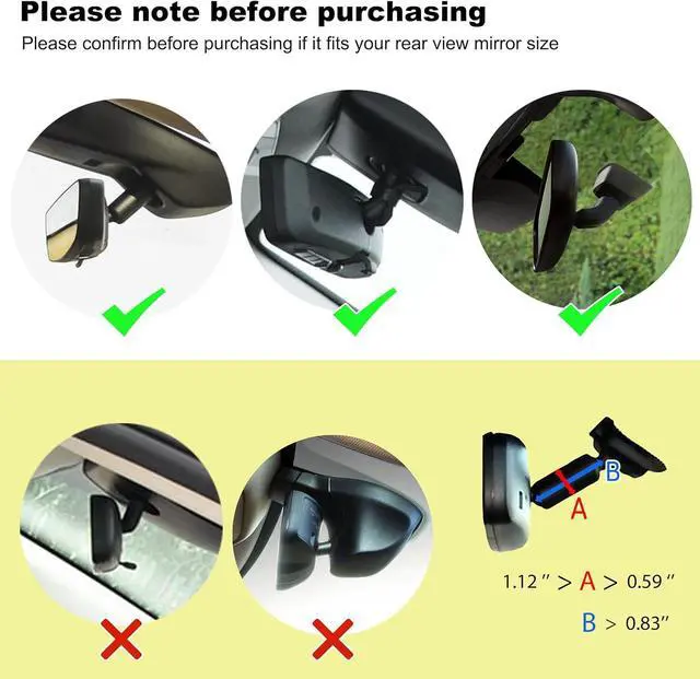 Alt view image 7 of 7 - Quyee Phone Holder Car, Rear View Mirror Phone Holder - Aluminum Alloy Mount Multi-Angle Adjustment Rotatable and Retractable Compatible with All 4-7 Inch iPhone and Android Cell Phones